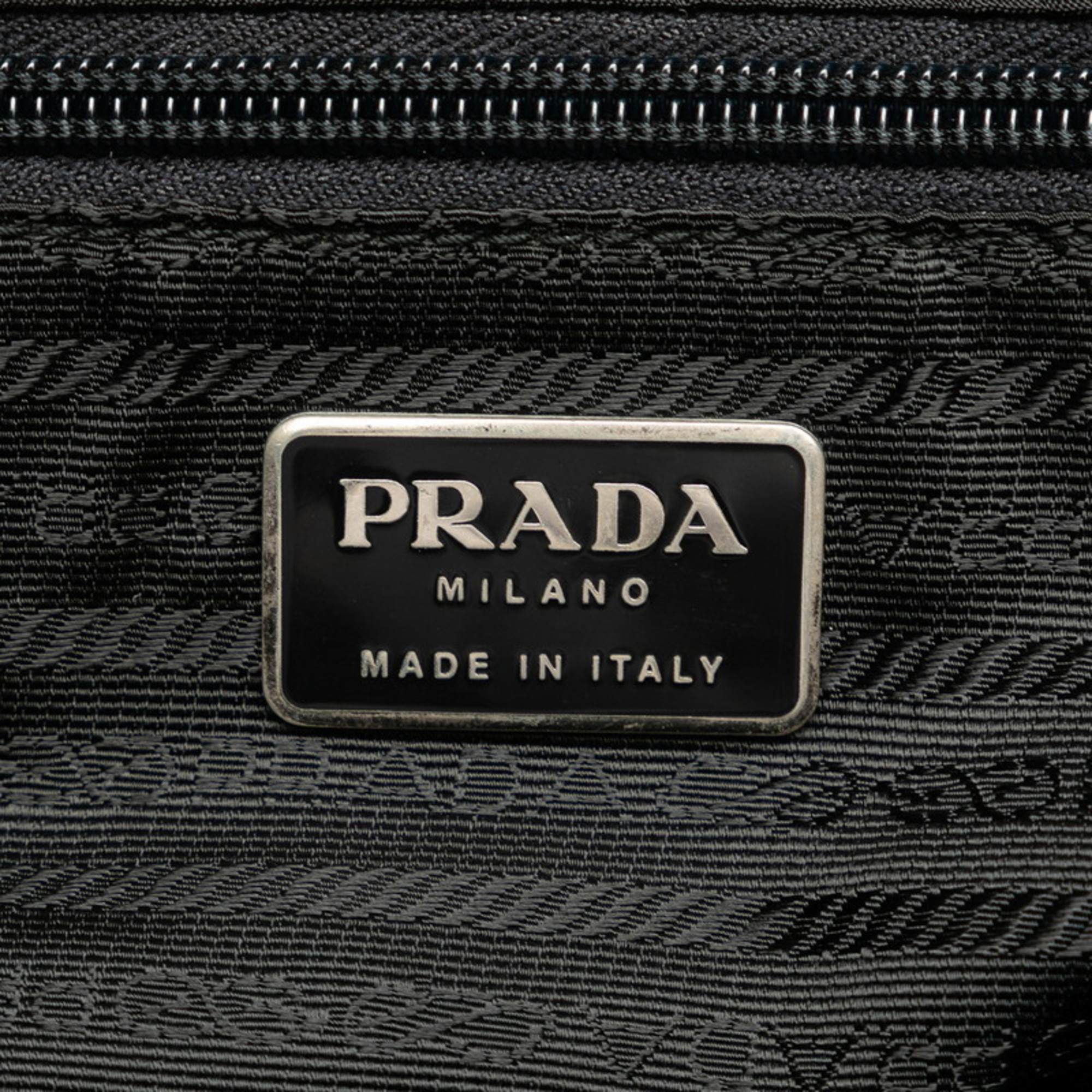 Prada Triangle Plate Shoulder Bag V158 Black Nylon Women's PRADA