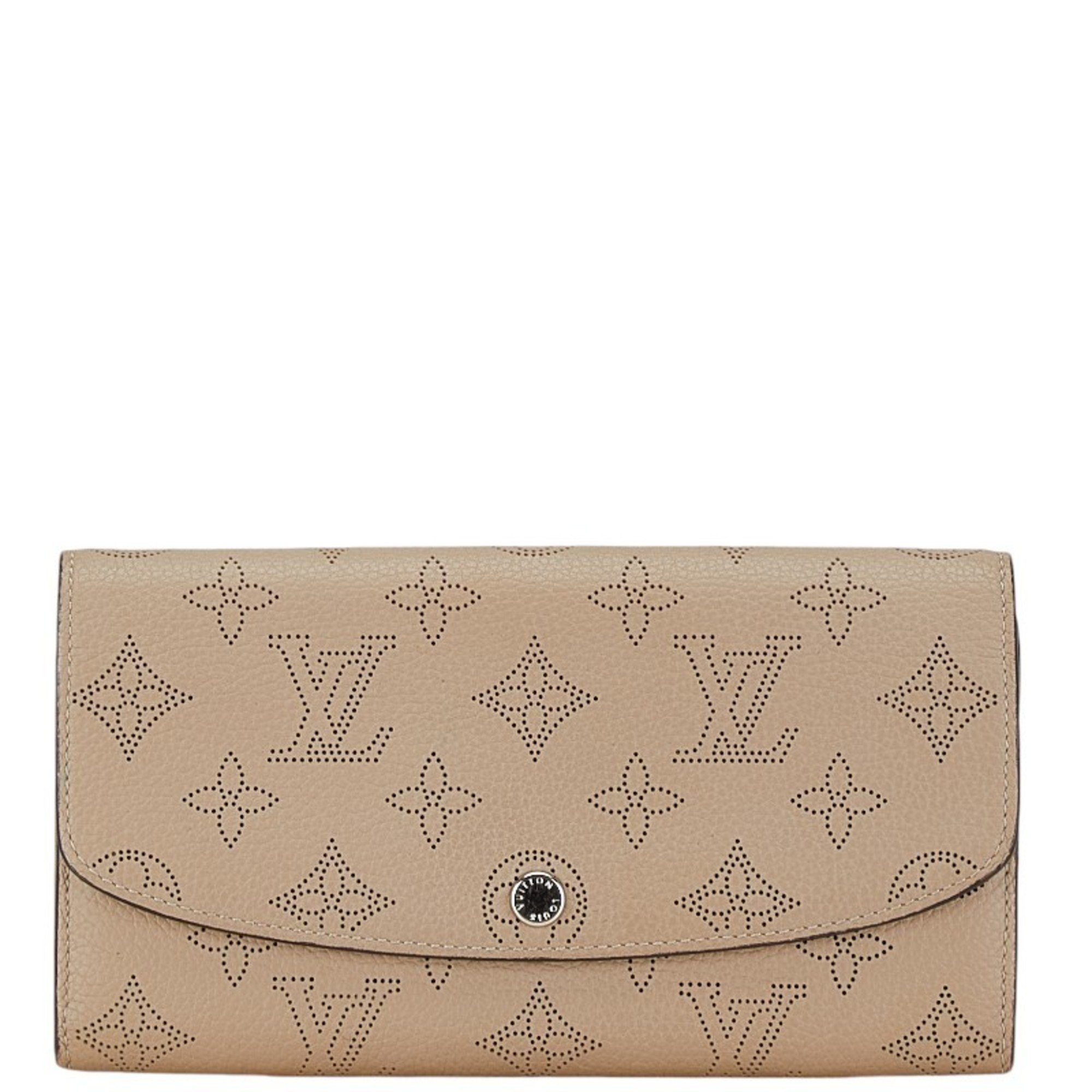 Louis Vuitton Monogram Mahina Portefeuille Iris Long Wallet M60144 Galle Beige Leather Women's LOUIS VUITTON