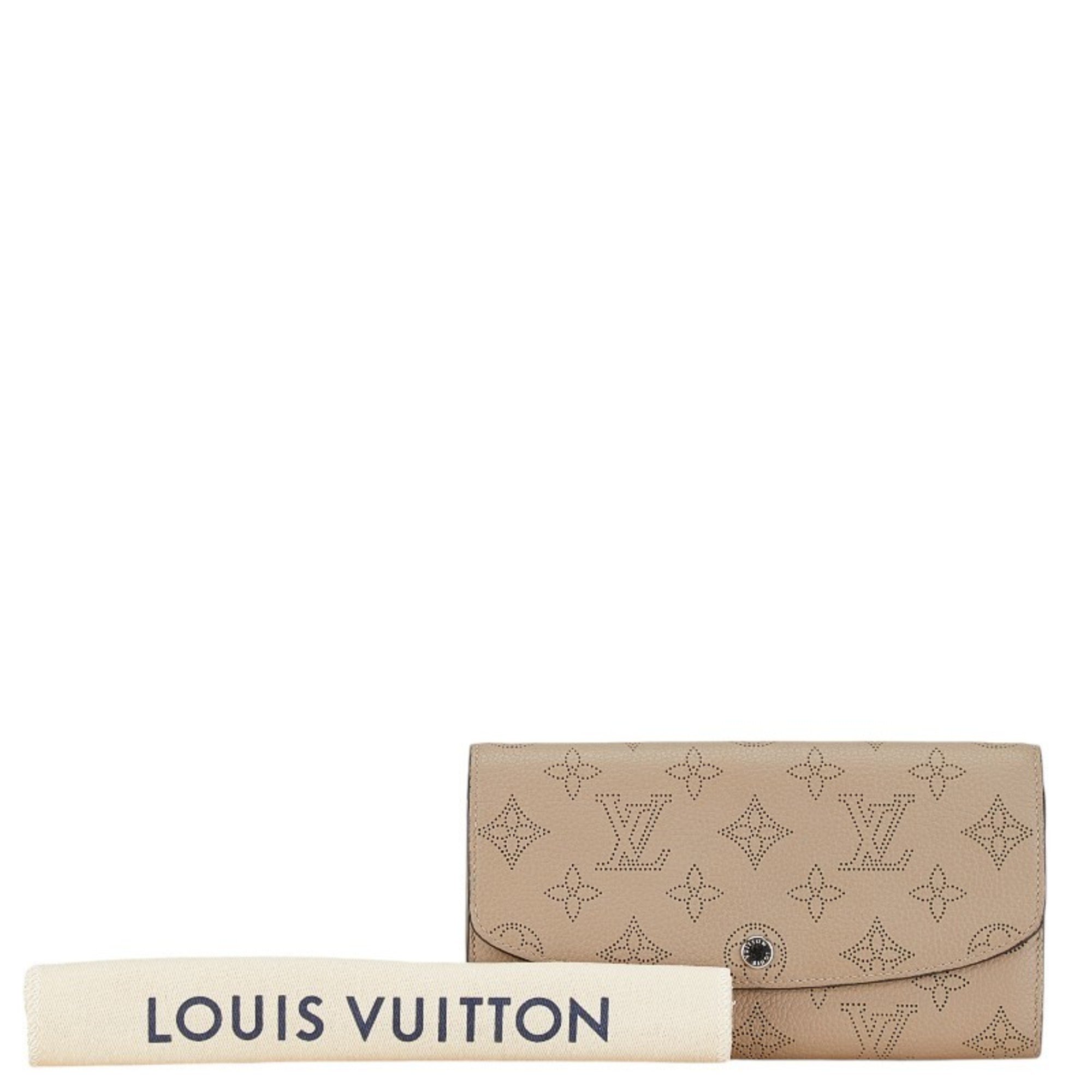 Louis Vuitton Monogram Mahina Portefeuille Iris Long Wallet M60144 Galle Beige Leather Women's LOUIS VUITTON