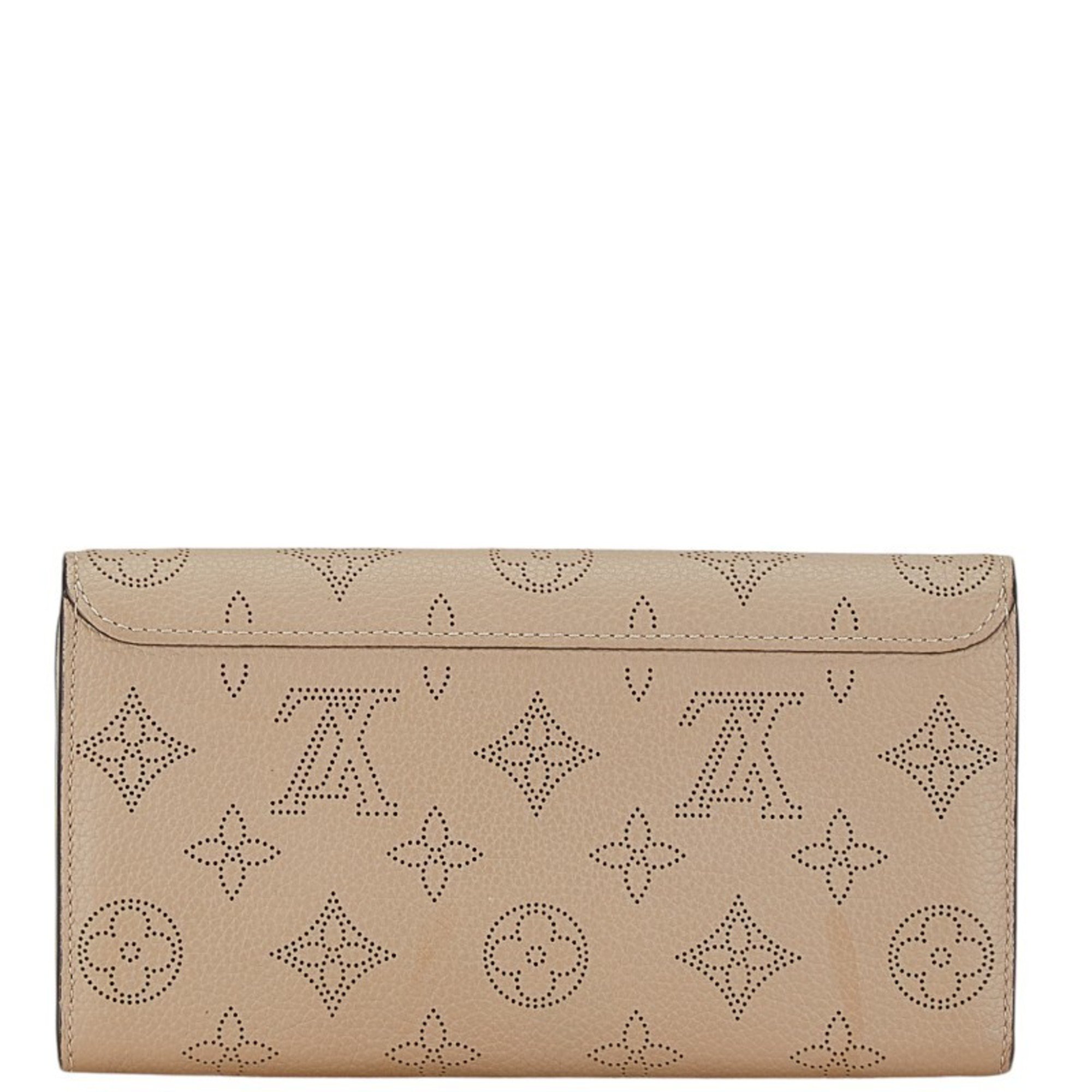 Louis Vuitton Monogram Mahina Portefeuille Iris Long Wallet M60144 Galle Beige Leather Women's LOUIS VUITTON