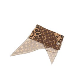 Louis Vuitton Monogram Leopard Echarpe Scarf Muffler Stole M72123 Brown Silk Women's LOUIS VUITTON