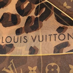 Louis Vuitton Monogram Leopard Echarpe Scarf Muffler Stole M72123 Brown Silk Women's LOUIS VUITTON