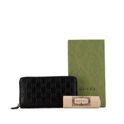 Gucci Guccissima Round Long Wallet 307987 Black Leather Women's GUCCI