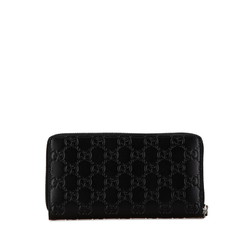 Gucci Guccissima Round Long Wallet 307987 Black Leather Women's GUCCI