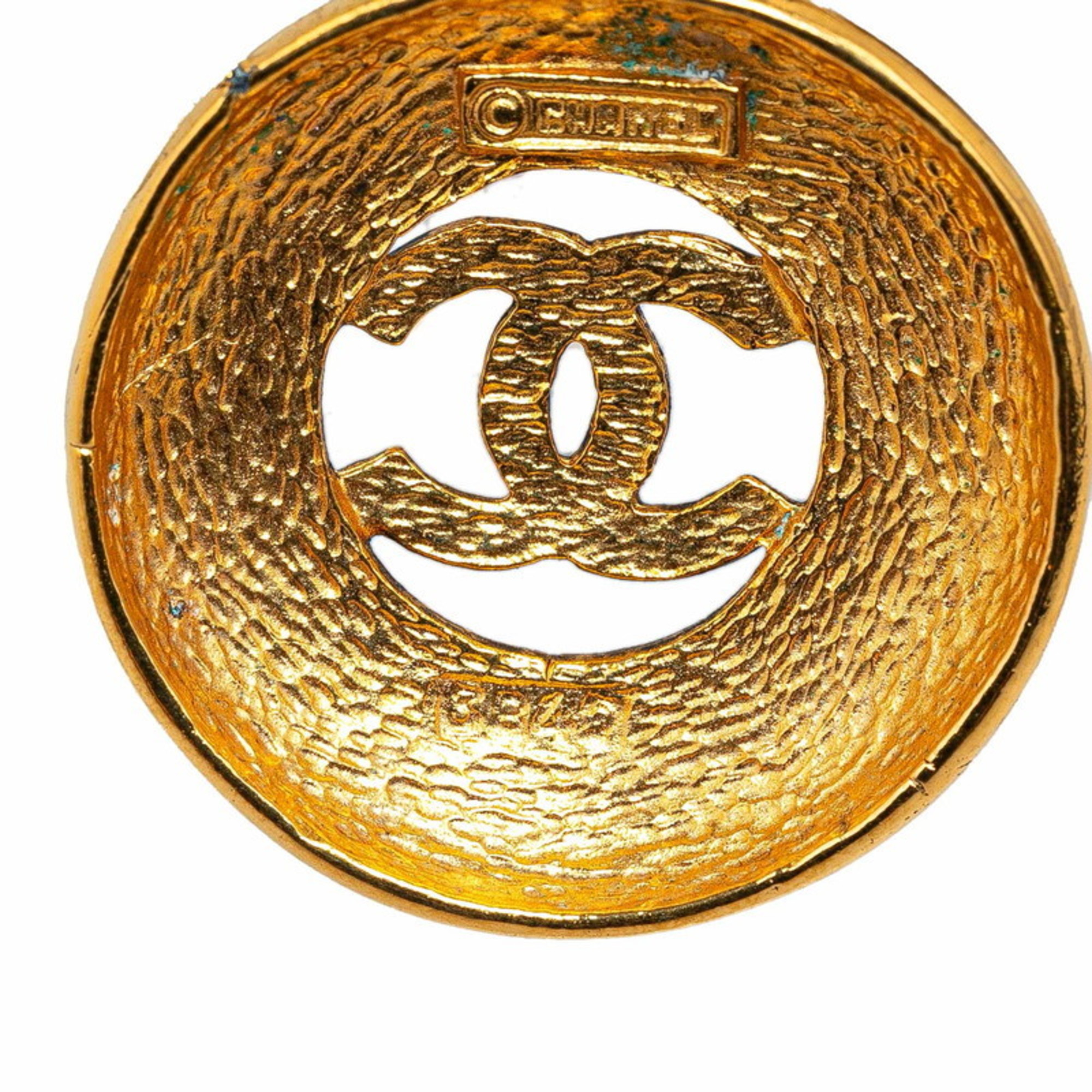 Chanel Coco Mark Necklace Gold Plated Women's CHANEL