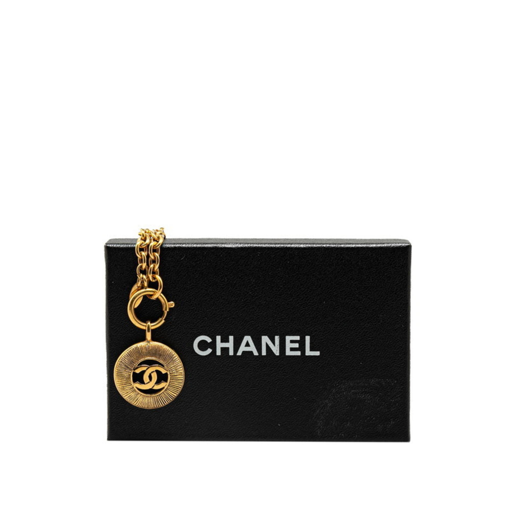 Chanel Coco Mark Necklace Gold Plated Women's CHANEL