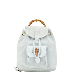 Gucci Bamboo Backpack 003 2058 0030 Light Blue Suede Leather Women's GUCCI