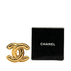 Chanel Coco Mark Matelasse Brooch Gold Plated Women's CHANEL