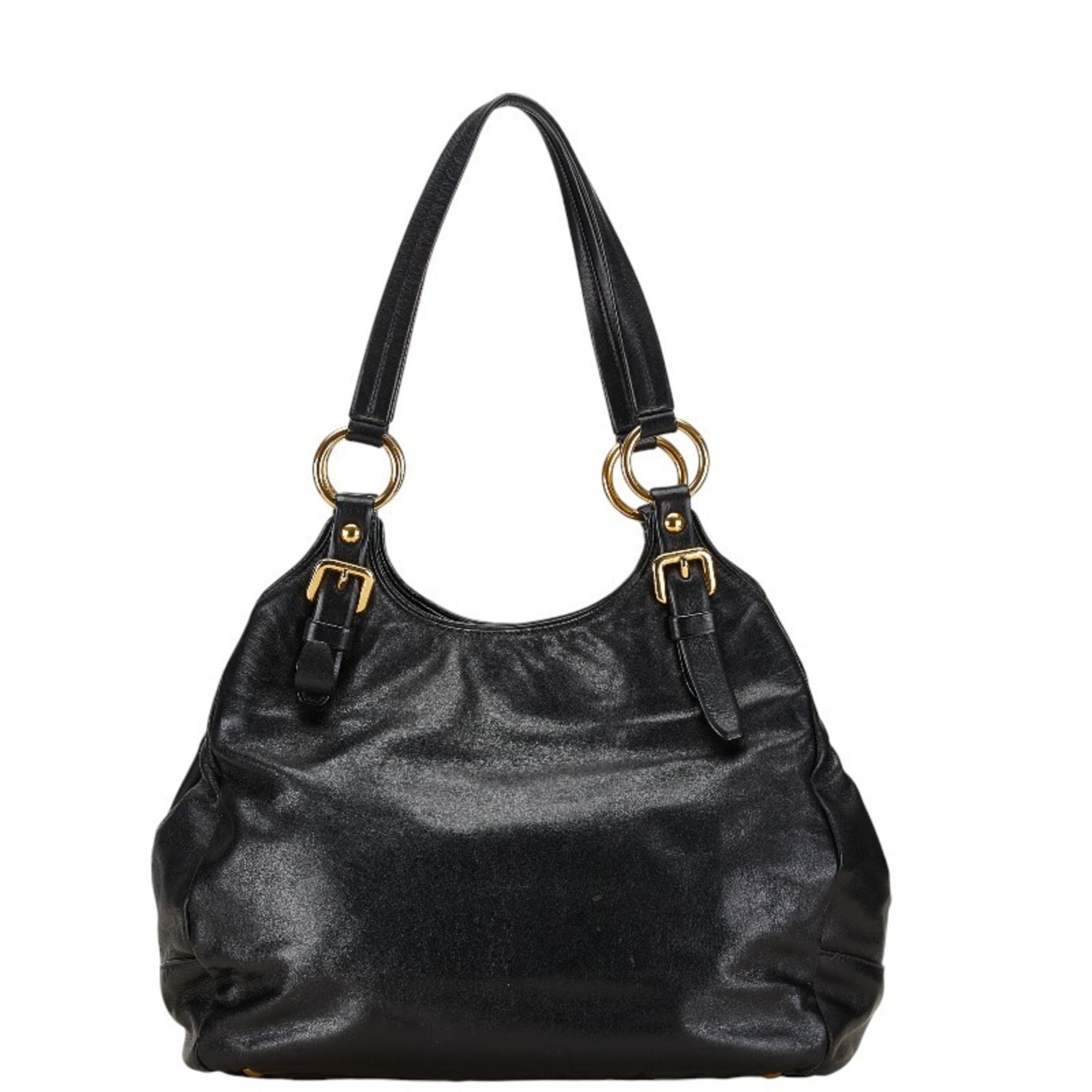 Prada handbag black leather women's PRADA