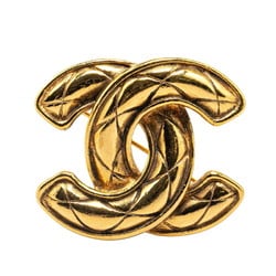 Chanel Coco Mark Matelasse Brooch Gold Plated Women's CHANEL