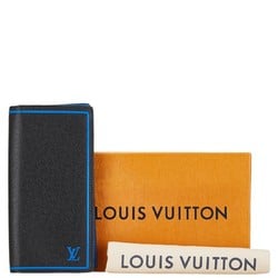 Louis Vuitton Taiga Portefeuille Brazza Long Wallet M63300 Black Leather Women's LOUIS VUITTON