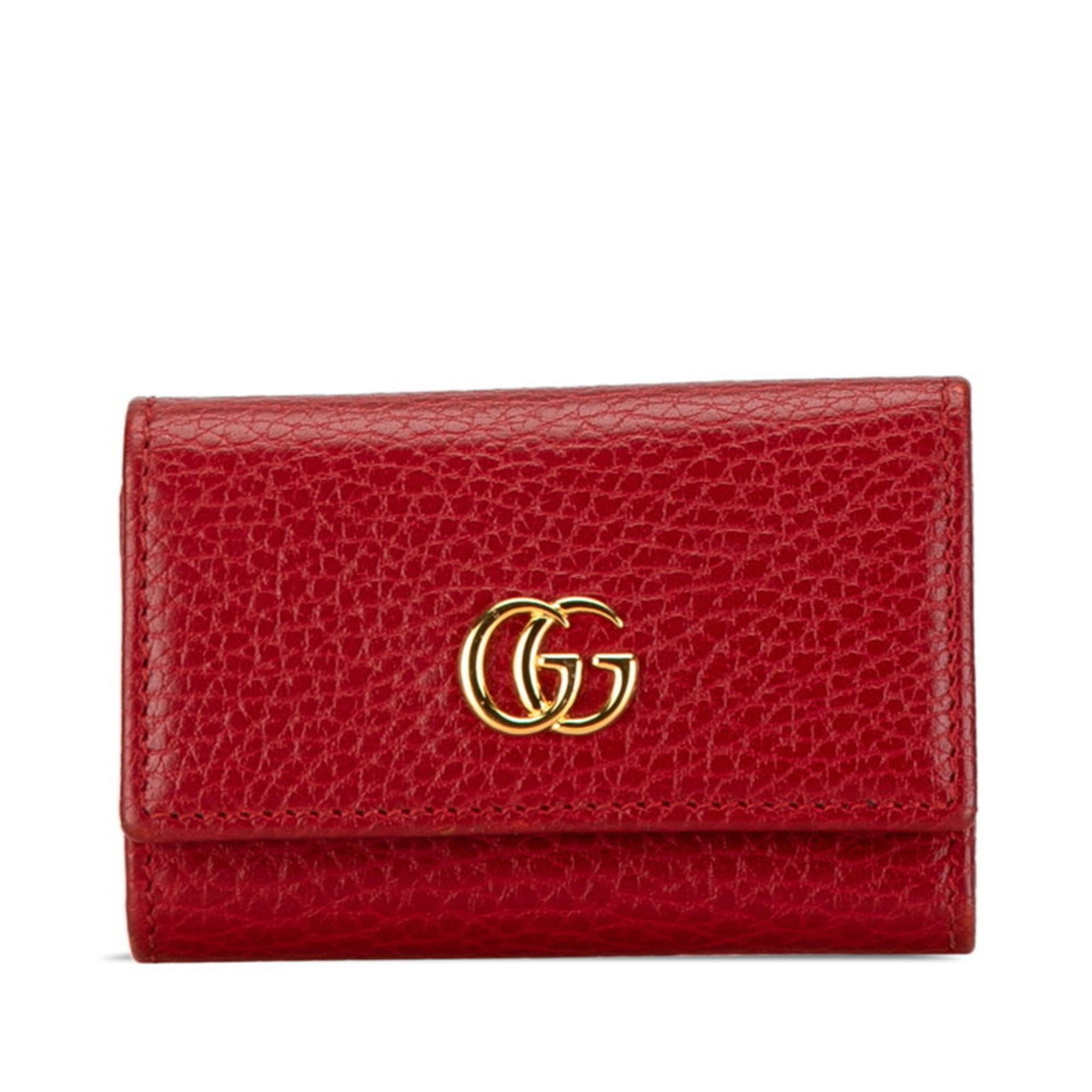 Gucci GG Marmont 6-ring key case 456118 Red leather Women's GUCCI