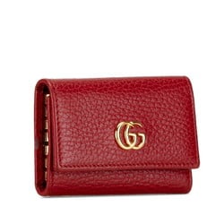 Gucci GG Marmont 6-ring key case 456118 Red leather Women's GUCCI