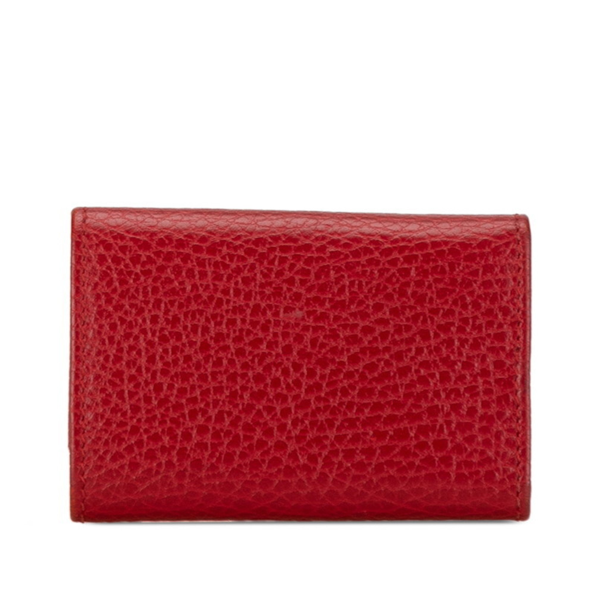 Gucci GG Marmont 6-ring key case 456118 Red leather Women's GUCCI