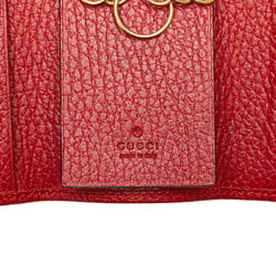 Gucci GG Marmont 6-ring key case 456118 Red leather Women's GUCCI