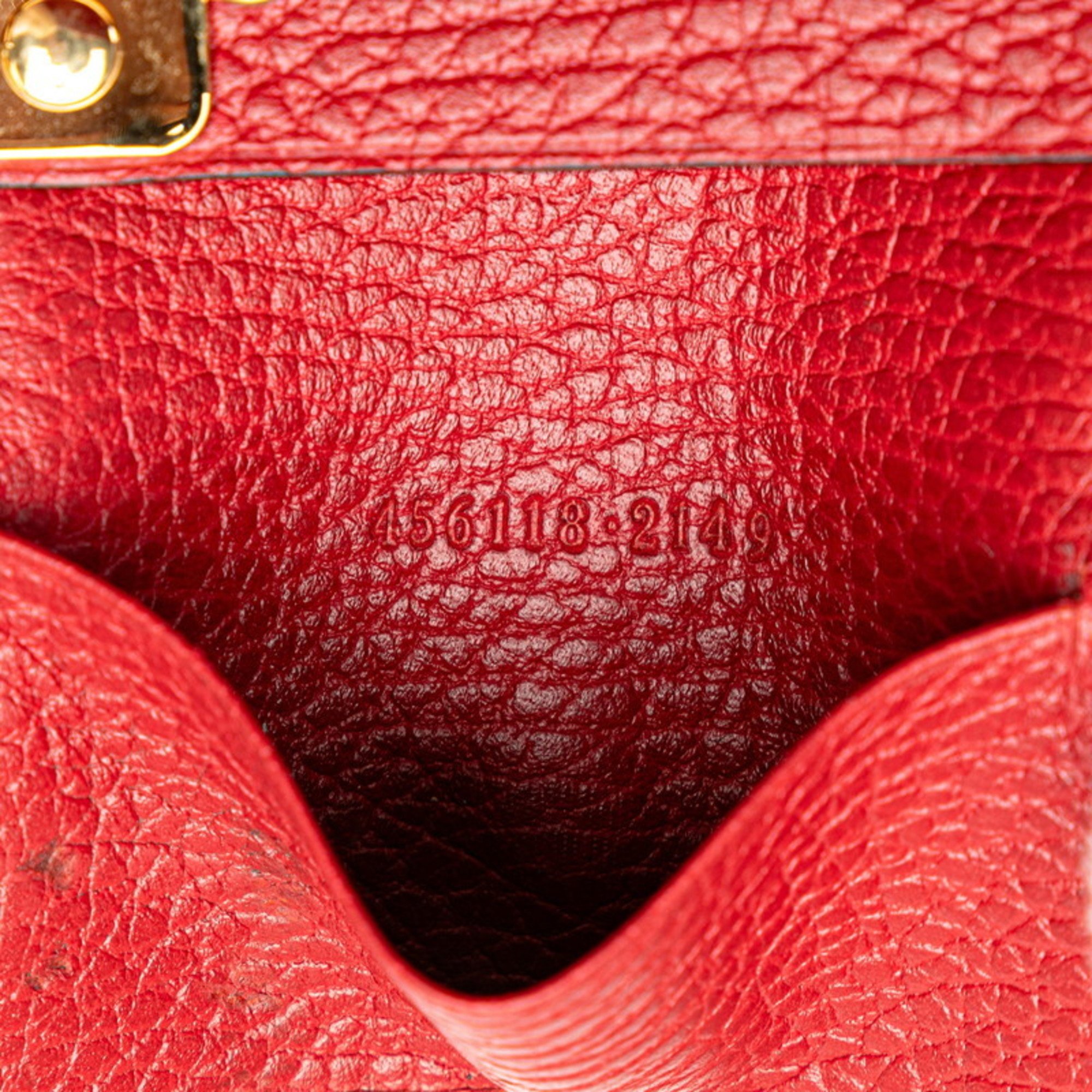 Gucci GG Marmont 6-ring key case 456118 Red leather Women's GUCCI