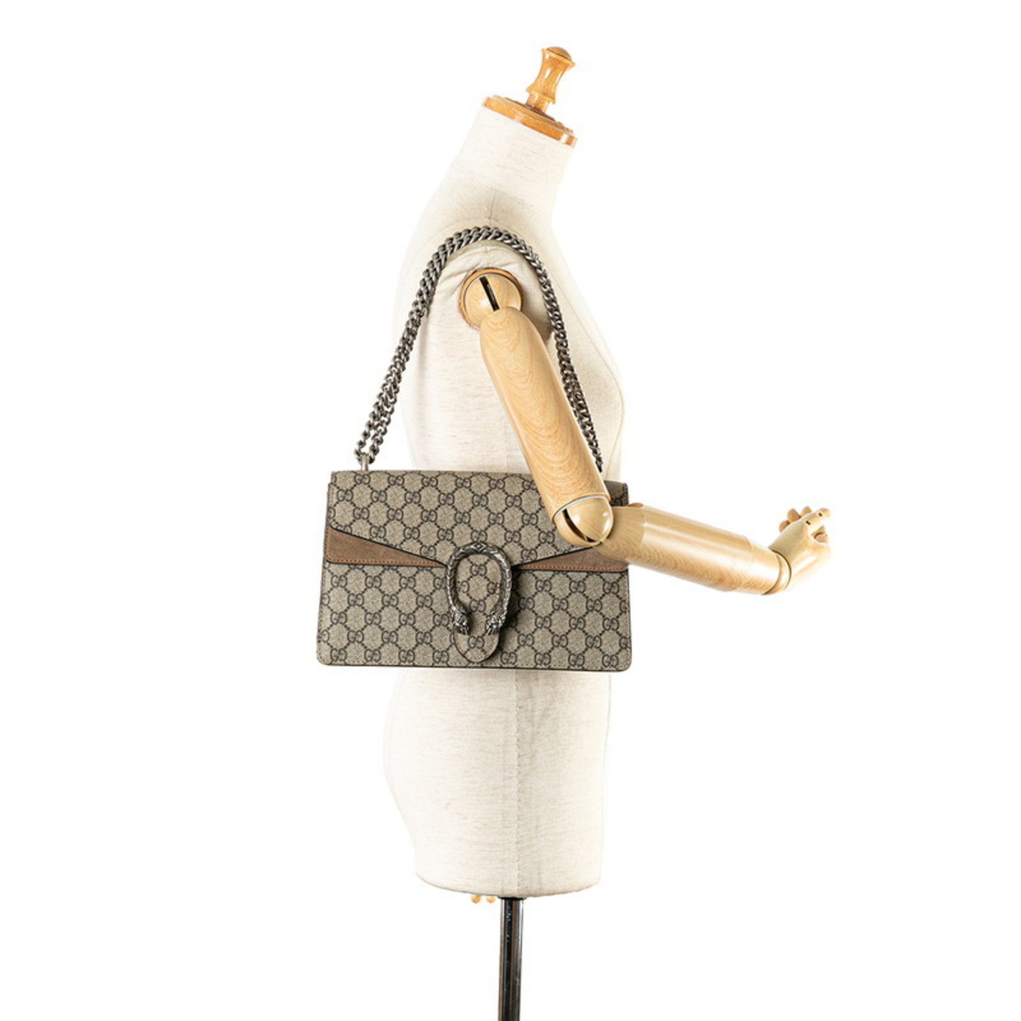 Gucci GG Supreme Dionysus Chain Shoulder Bag 400249 Beige PVC Suede Women's GUCCI