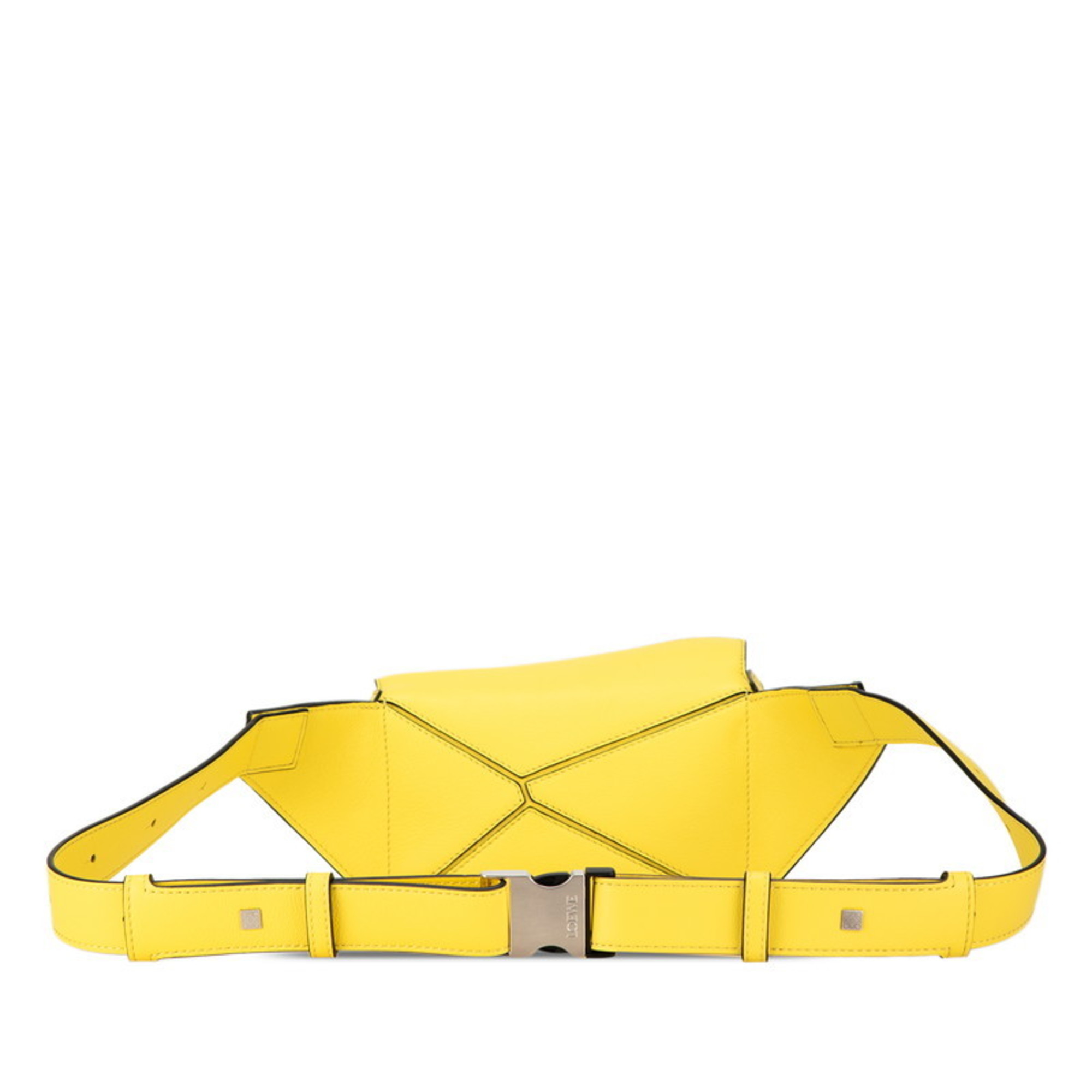 LOEWE PUZZLE BUM BAG WAIST BODY LEMON YELLOW LEATHER WOMEN'S