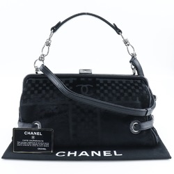 CHANEL Chain Shoulder Bag Coco Mark A33096 Velour Black 2way ChainShoulder Women's H173124867