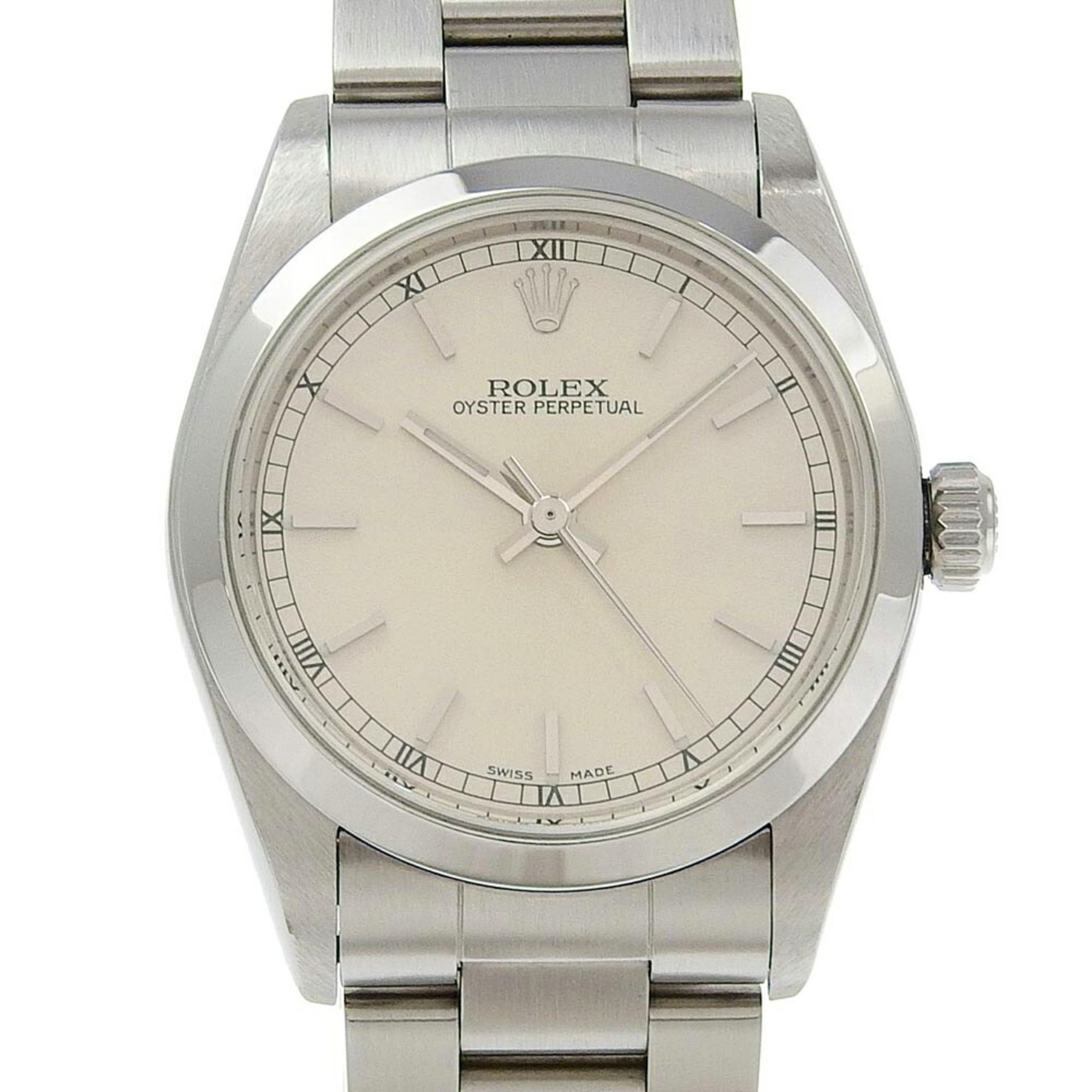 Rolex ROLEX Oyster Perpetual Watch cal.2230 77080 Stainless Steel Automatic Silver Dial Boys