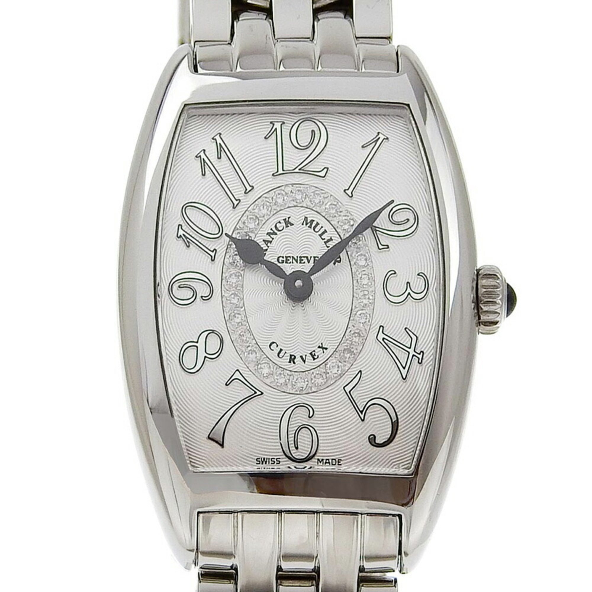 FRANCK MULLER Tonocar Vex wristwatch with diamond dial cal.280.002 1752 REL CD 1R Stainless steel x Quartz Analog display Silver Ladies