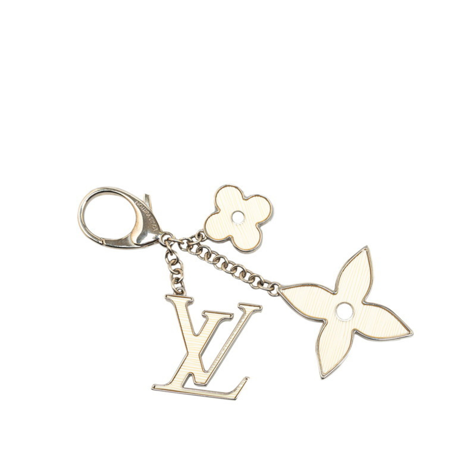 Louis Vuitton Bijoux Sac Fleur d'Epi Keychain Bag Charm M65085 Ivory Silver Metal Women's LOUIS VUITTON