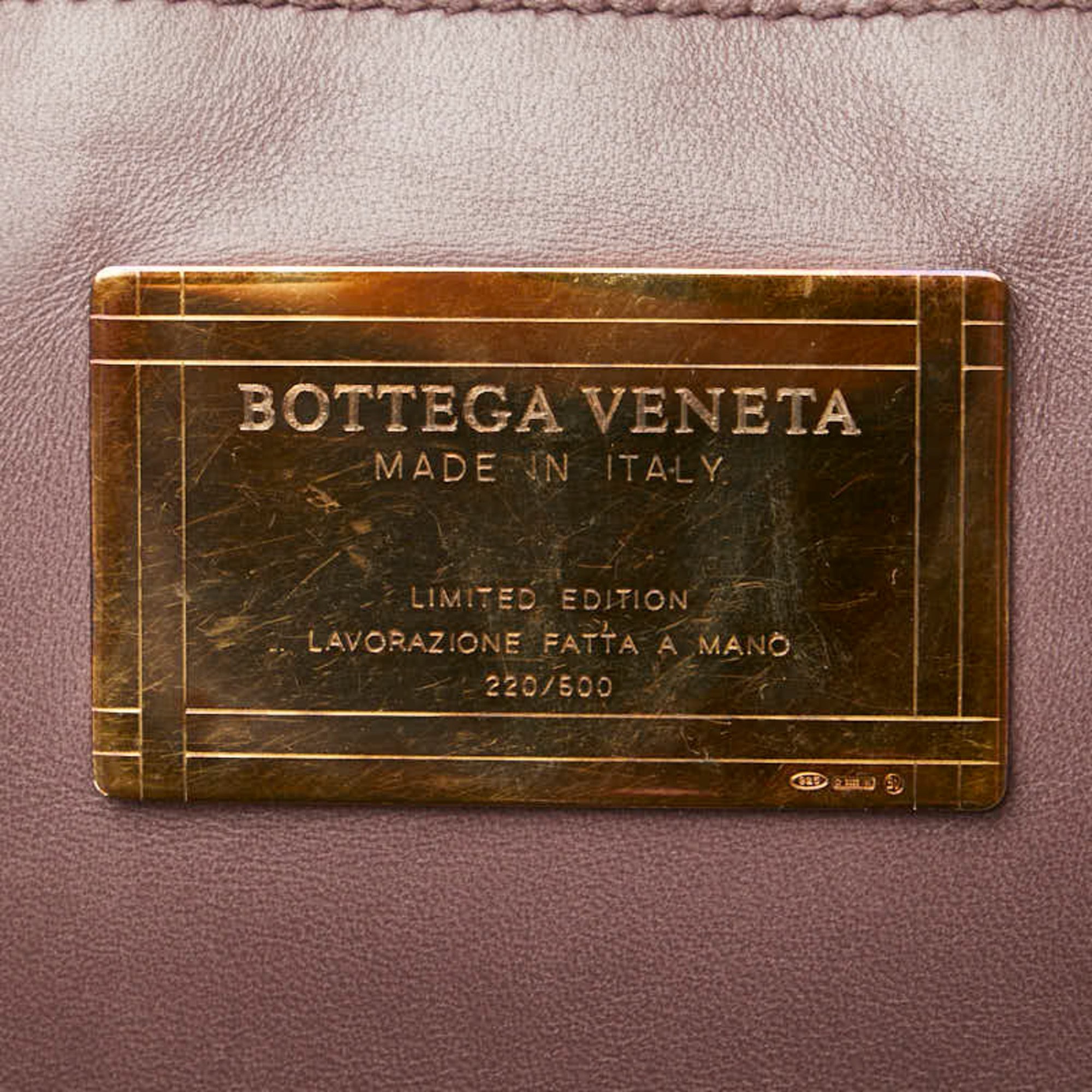 Bottega Veneta Intrecciato Cabas MM Handbag Tote Bag Purple Leather Women's BOTTEGAVENETA