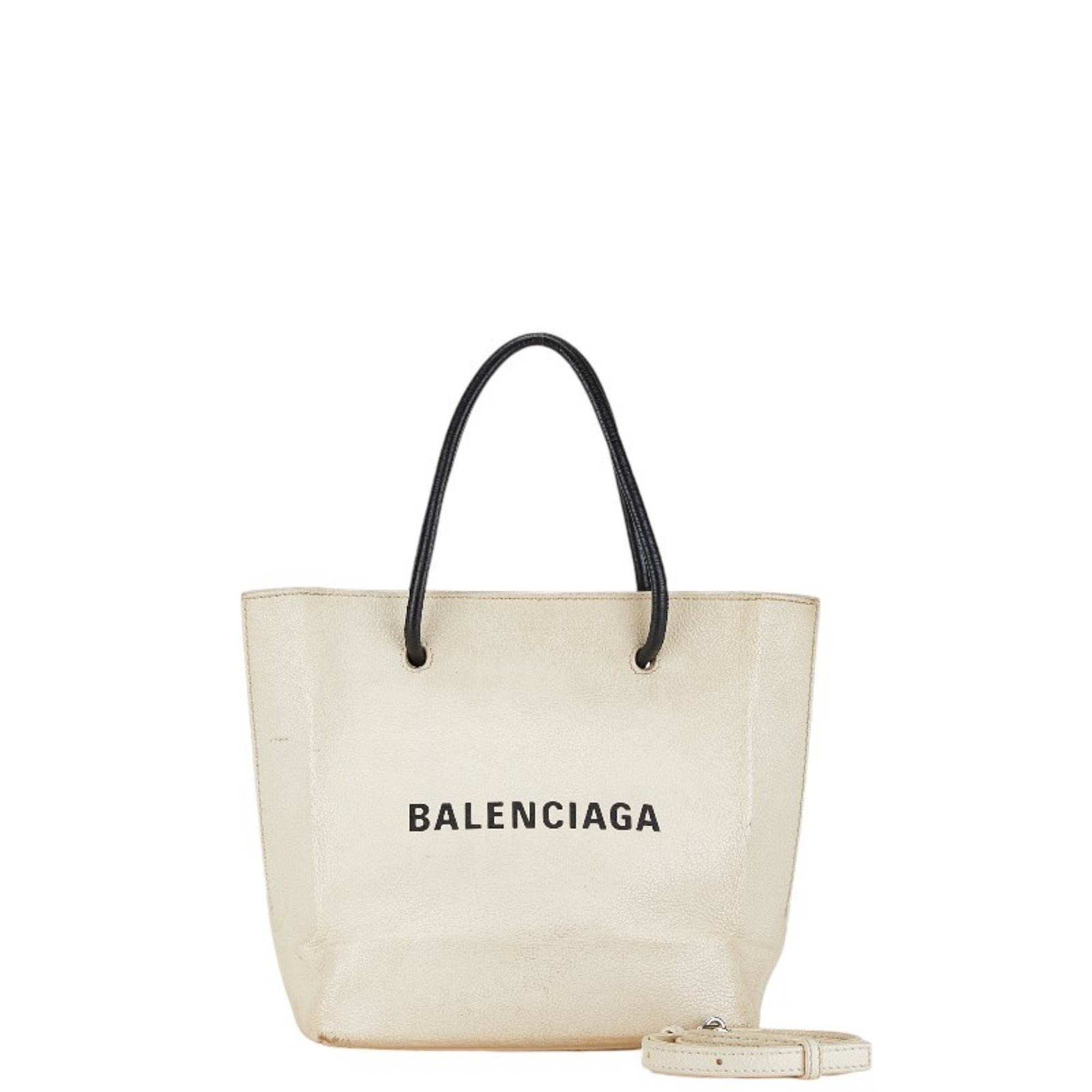 Balenciaga Tote XXS Handbag Shoulder Bag 5553140 White Leather Women's BALENCIAGA