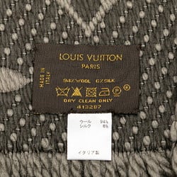 Louis Vuitton Monogram Echarpe Mania Scarf M72242 Verone Grey Wool Silk Women's LOUIS VUITTON