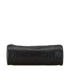 CHANEL Coco Mark Pouch Black Leather Women's