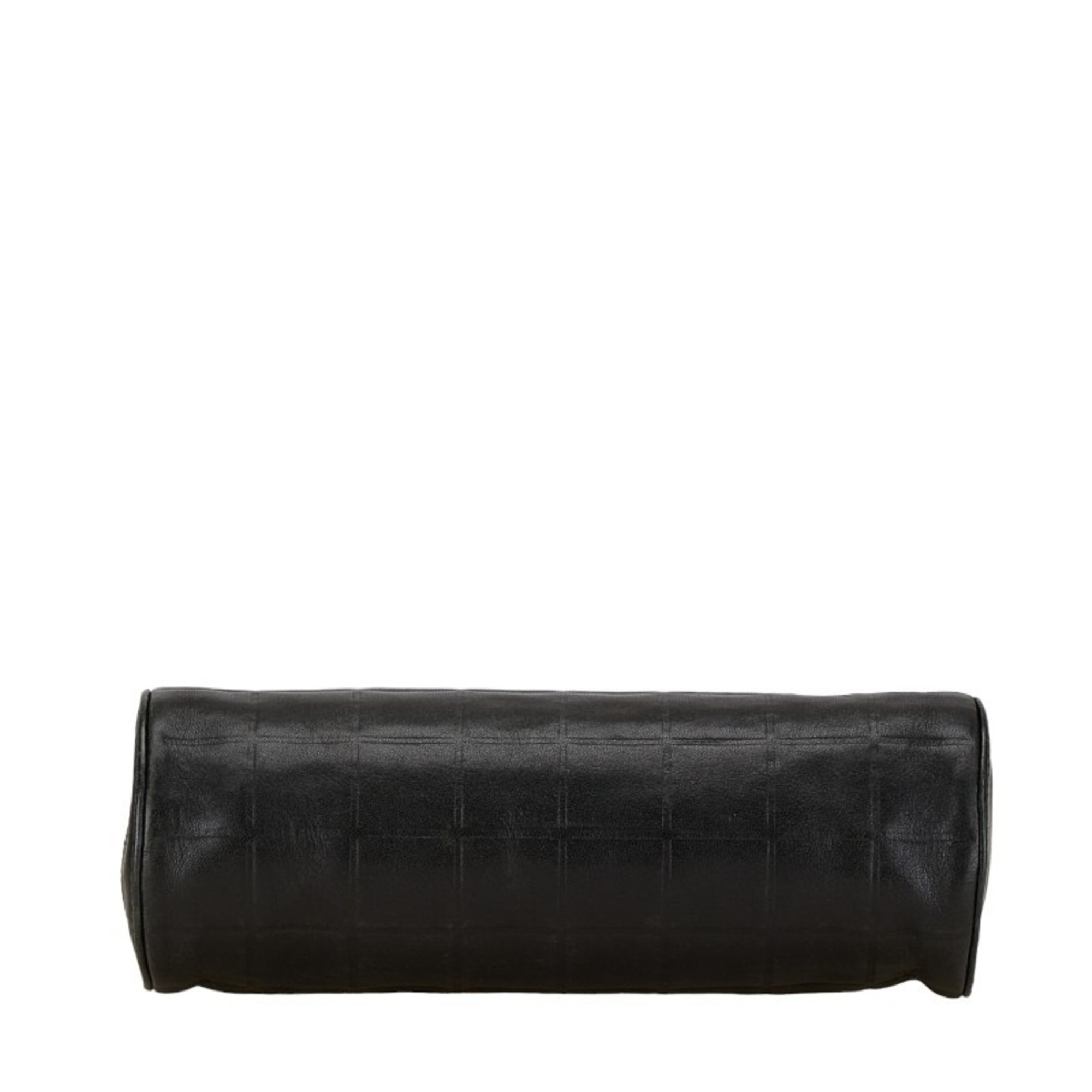 CHANEL Coco Mark Pouch Black Leather Women's