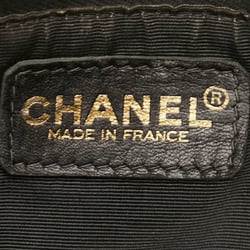 CHANEL Coco Mark Pouch Black Leather Women's