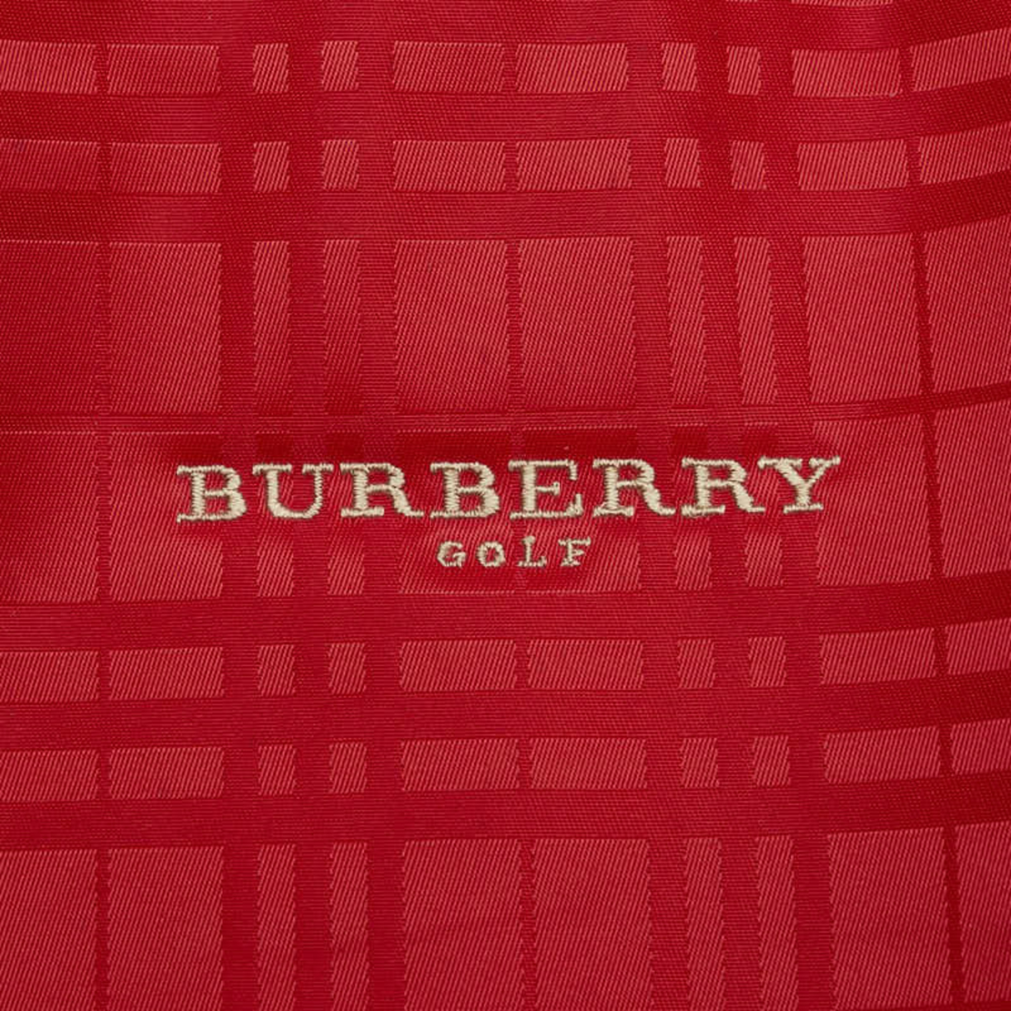 Burberry Check Handbag Shoulder Bag Red Nylon Leather Women's BURBERRY