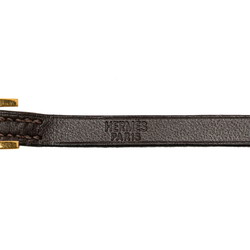 Hermes H Choker Brown Leather Women's HERMES