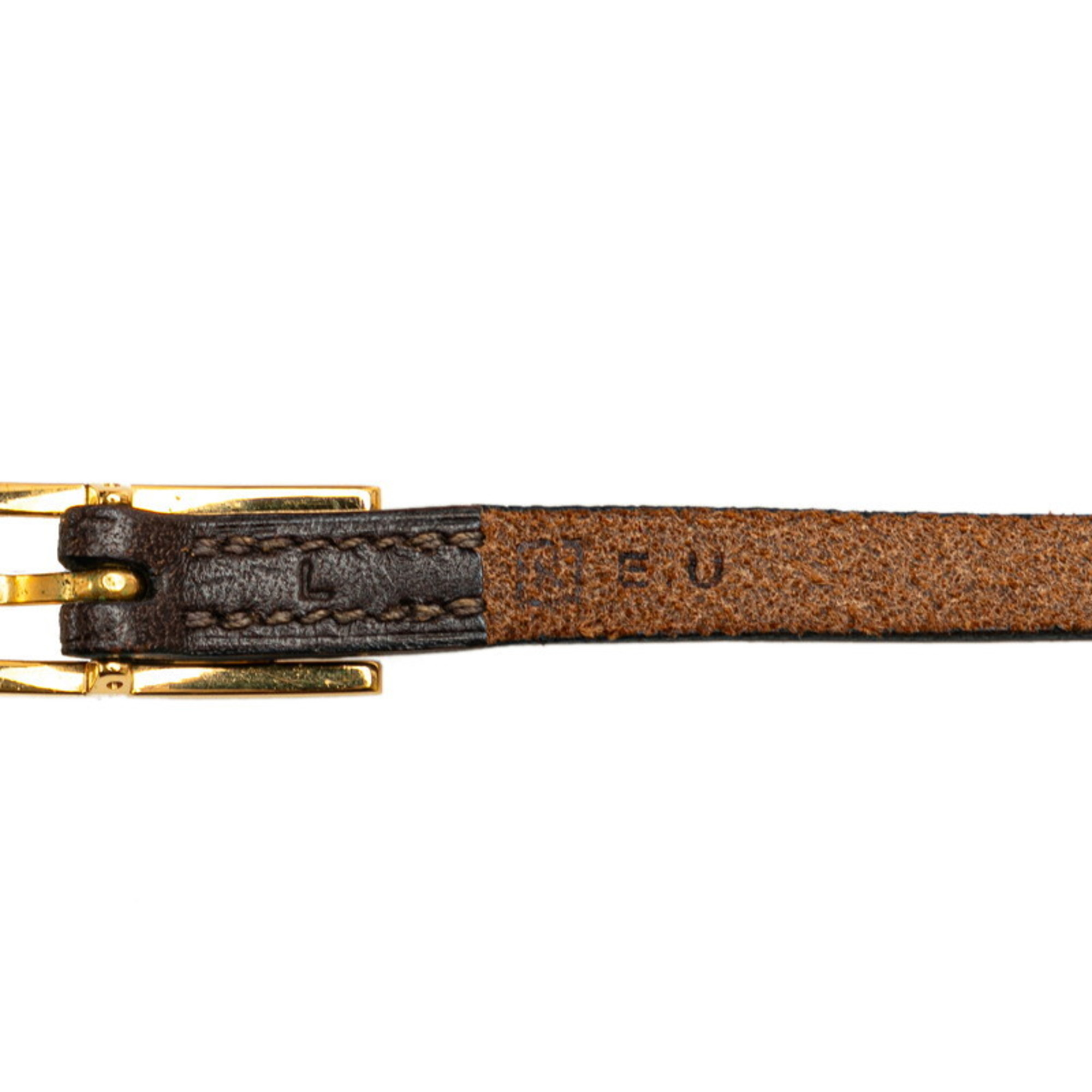 Hermes H Choker Brown Leather Women's HERMES