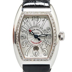 Franck Muller Conquistador Rhinestone Watch 8005LSCD1R Automatic Silver Dial Stainless Steel Leather Men's FRANCK MULLER