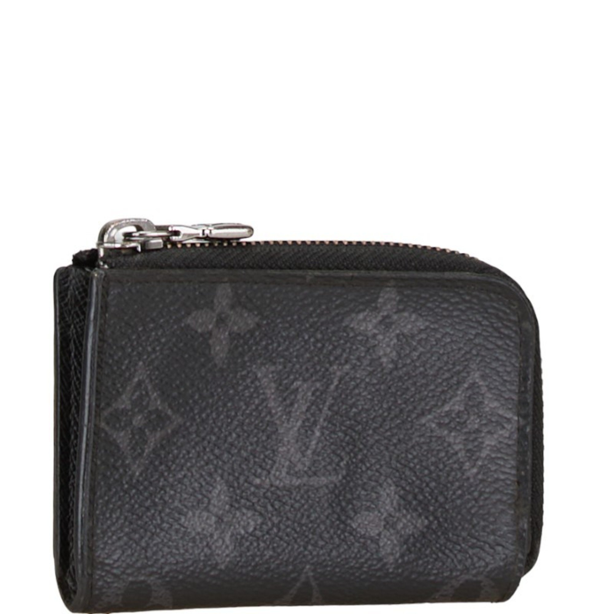 Louis Vuitton Monogram Eclipse Portemonnay Jour Coin Case Purse M63536 Black PVC Leather Women's LOUIS VUITTON