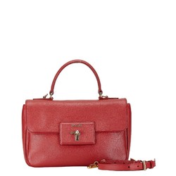 Prada Saffiano Lux Handbag Shoulder Bag Red Leather Women's PRADA