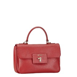 Prada Saffiano Lux Handbag Shoulder Bag Red Leather Women's PRADA