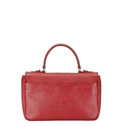 Prada Saffiano Lux Handbag Shoulder Bag Red Leather Women's PRADA