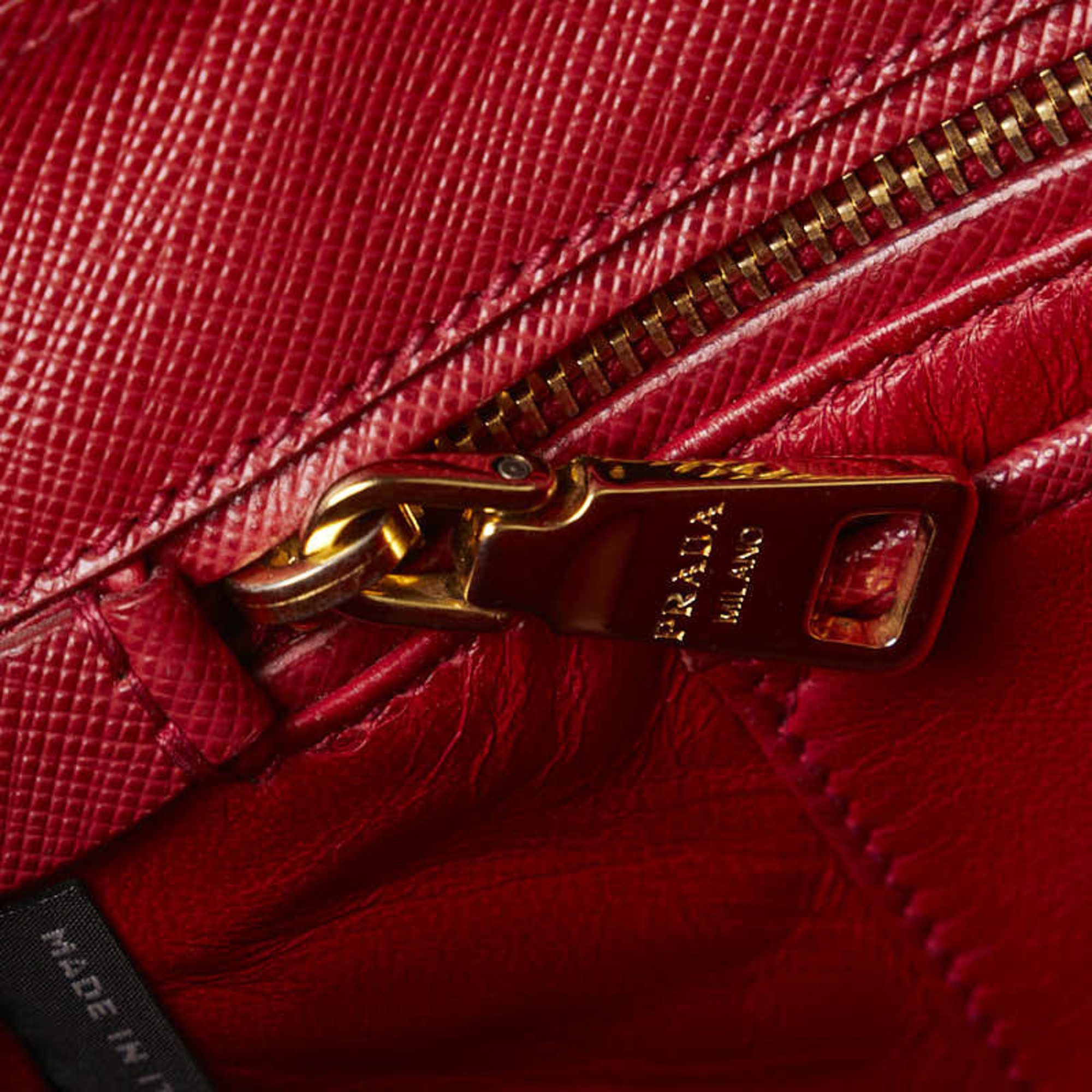 Prada Saffiano Lux Handbag Shoulder Bag Red Leather Women's PRADA