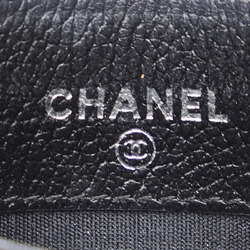 Chanel Coco Mark Camellia Card Case Business Holder Black Leather Women's CHANEL