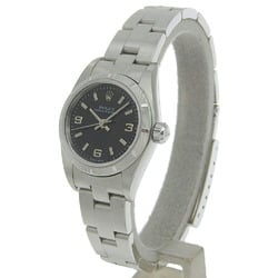 Rolex ROLEX Oyster Perpetual Watch cal.2230 76030 Stainless Steel 2001 Automatic Black Dial Ladies