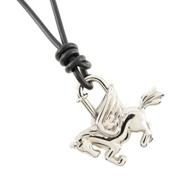 Hermes HERMES Pegasus Cadena Pendant with Lanier Silver Unisex