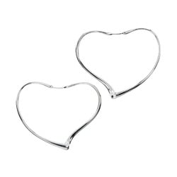 Tiffany TIFFANY&Co. Heart Large Hoop Earrings Silver 925 Approx. 9.33g