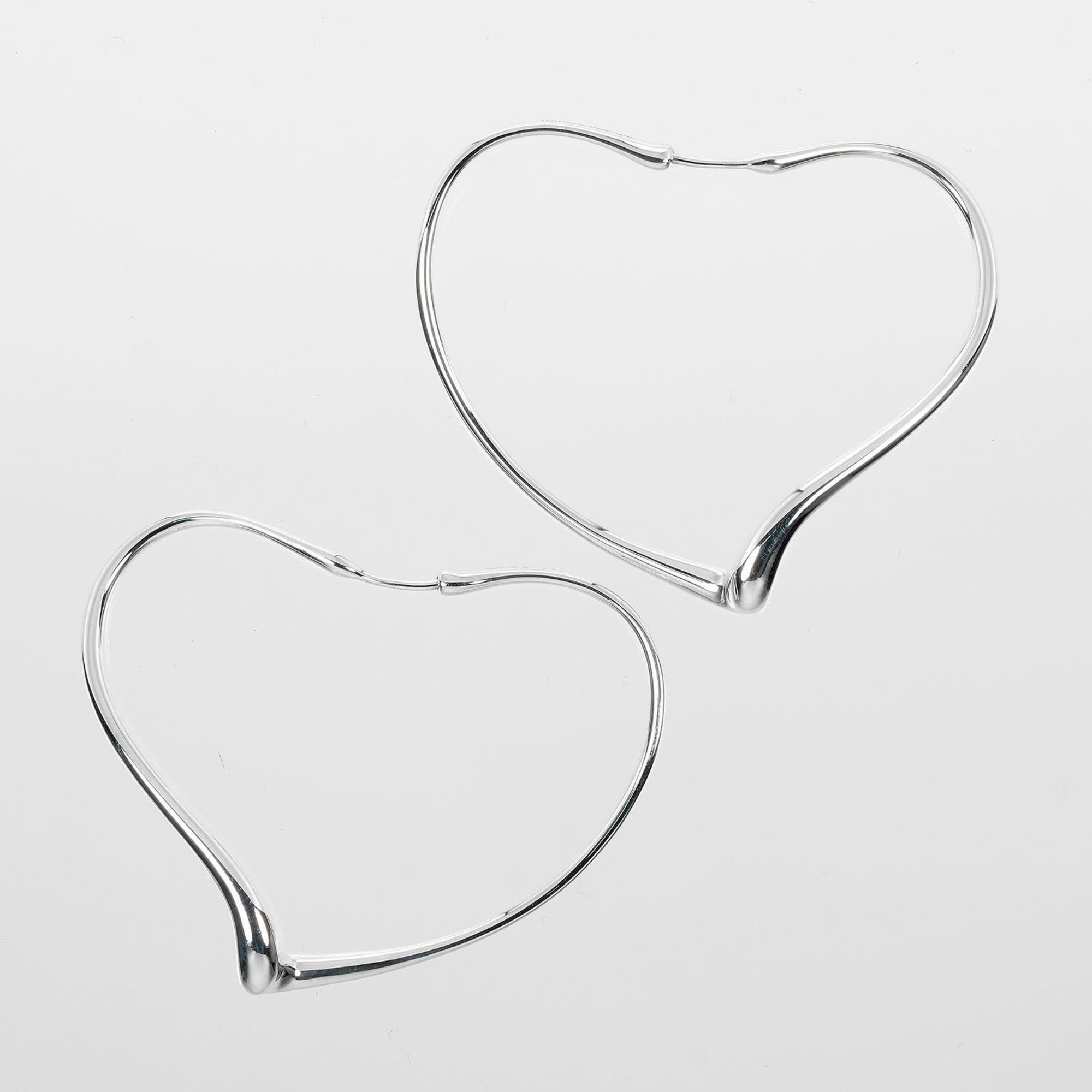 Tiffany TIFFANY&Co. Heart Large Hoop Earrings Silver 925 Approx. 9.33g