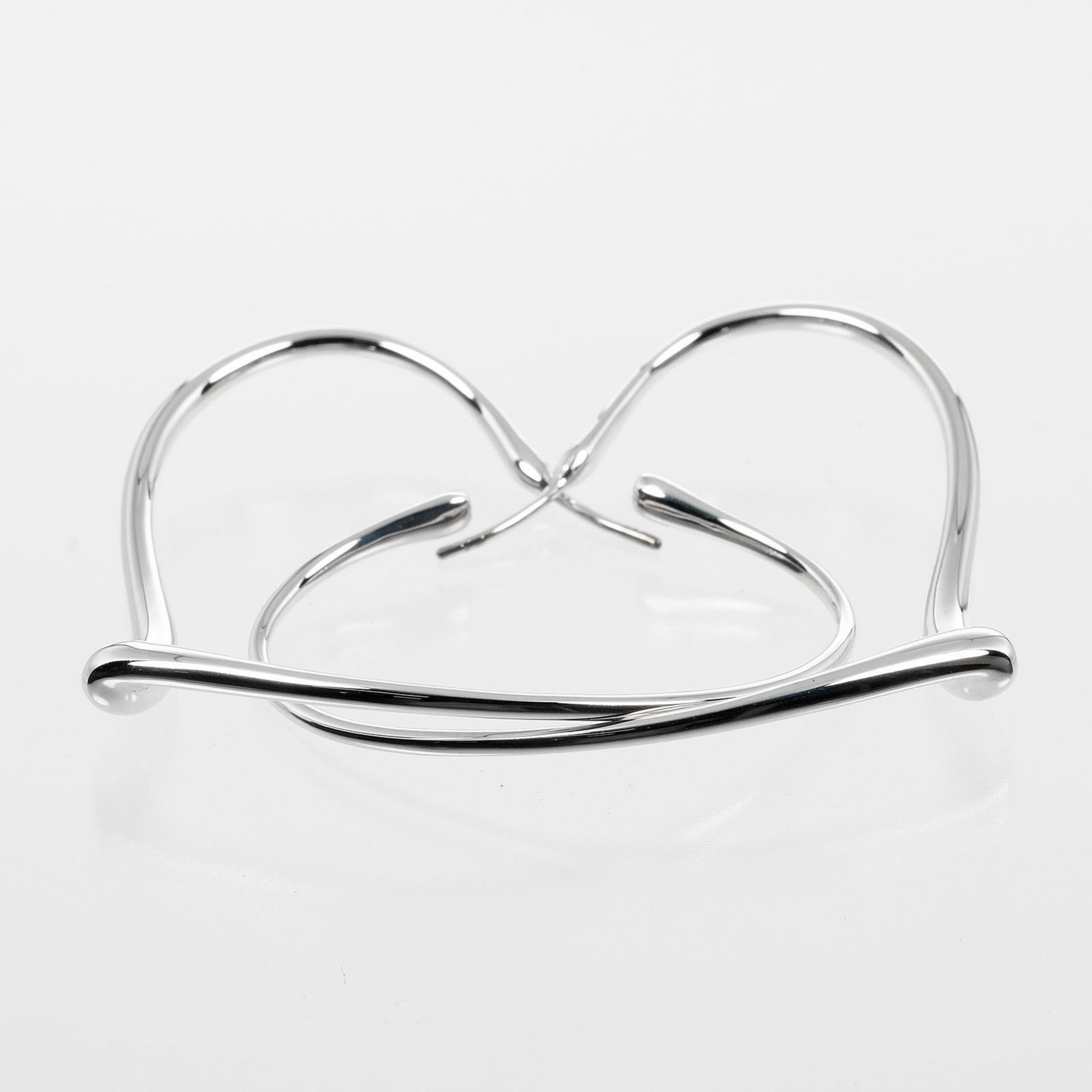 Tiffany TIFFANY&Co. Heart Large Hoop Earrings Silver 925 Approx. 9.33g