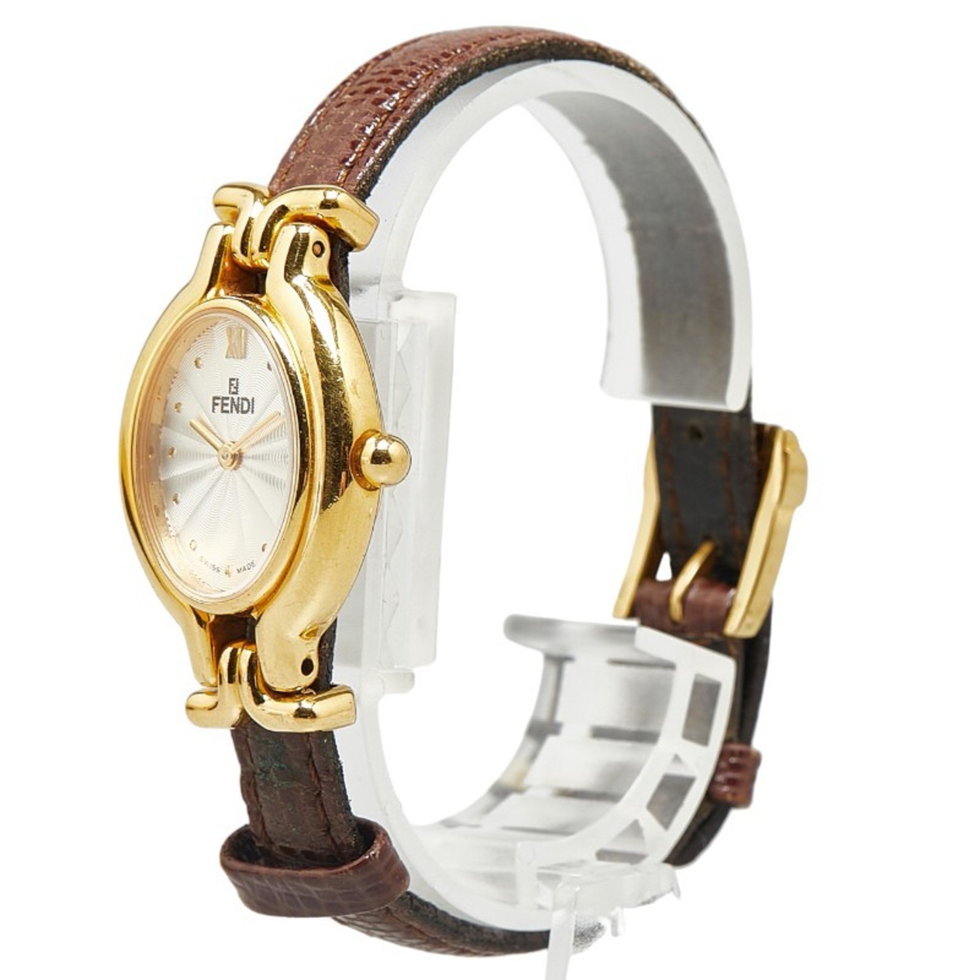 Fendi Changeable Strap 5 Colors Watch 640L Quartz Silver Dial Stainless Steel Leather Women's FENDI