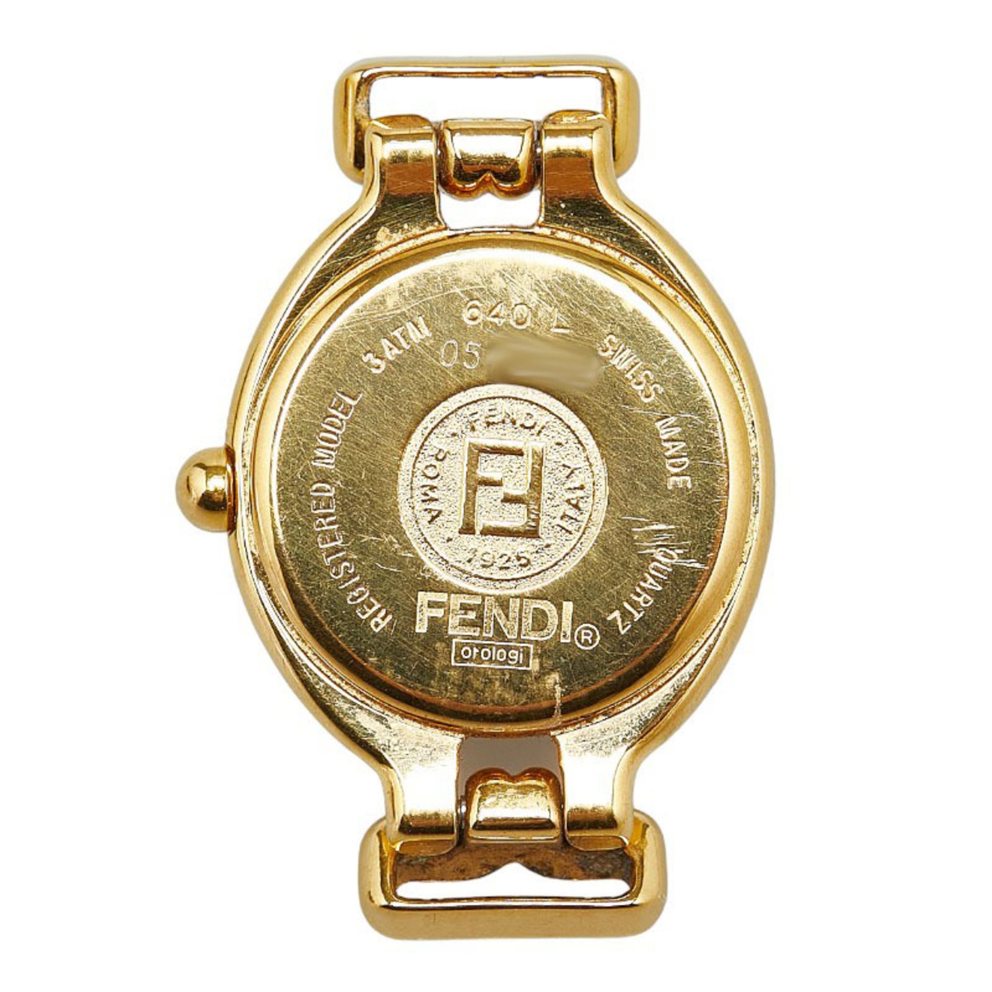 Fendi Changeable Strap 5 Colors Watch 640L Quartz Silver Dial Stainless Steel Leather Women's FENDI