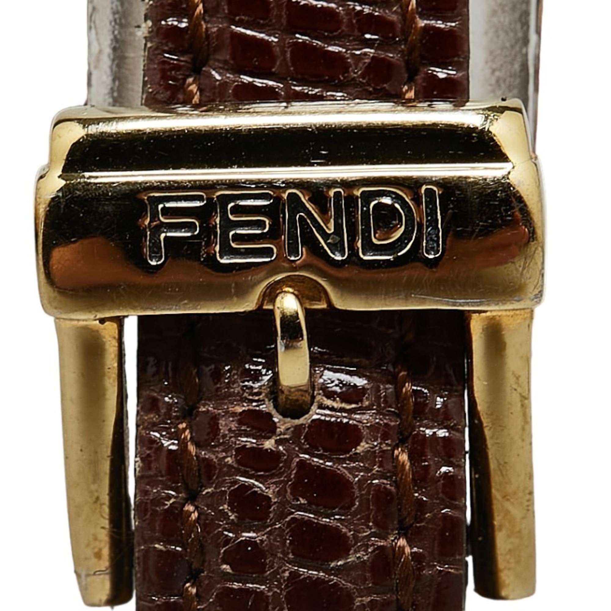 Fendi Changeable Strap 5 Colors Watch 640L Quartz Silver Dial Stainless Steel Leather Women's FENDI